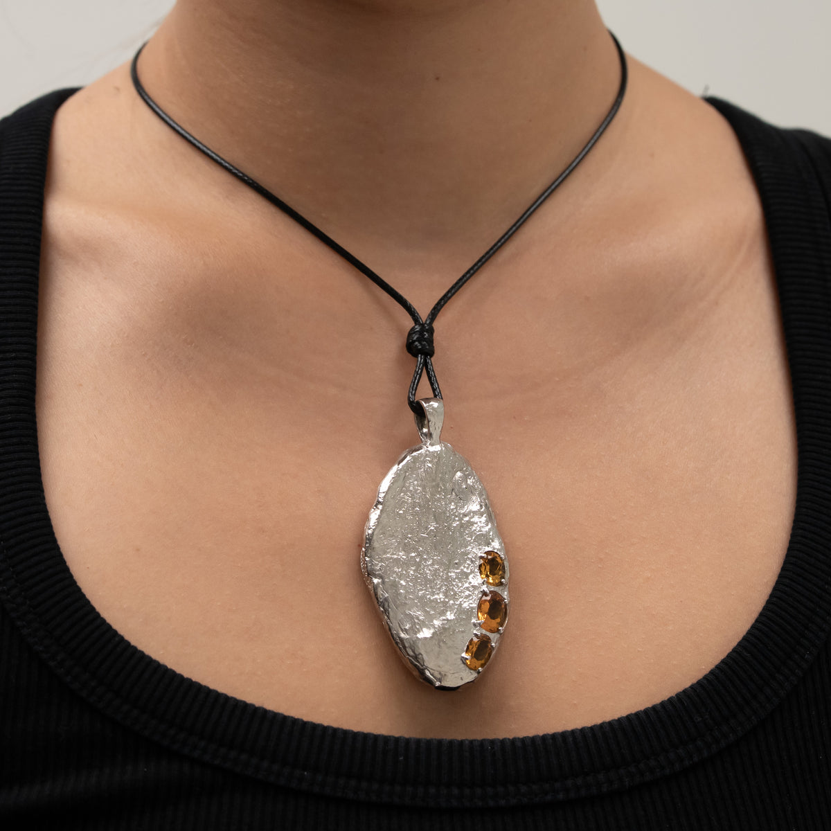 Organic Pendant with Citrine