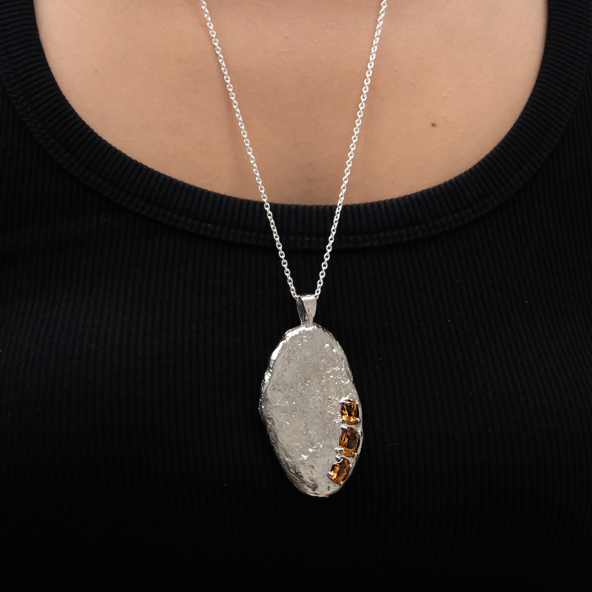 Organic Pendant with Citrine