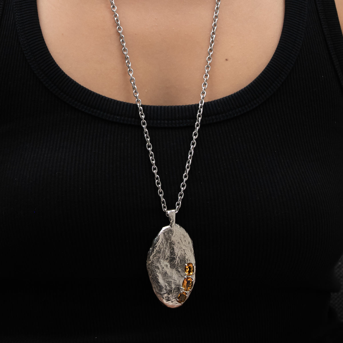 Organic Pendant with Citrine