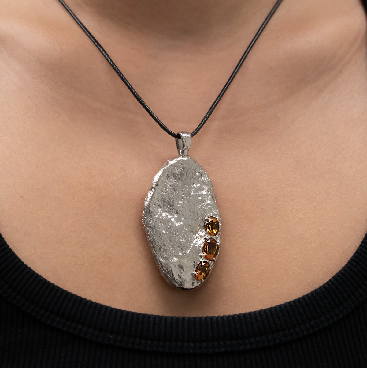 Organic Pendant with Citrine