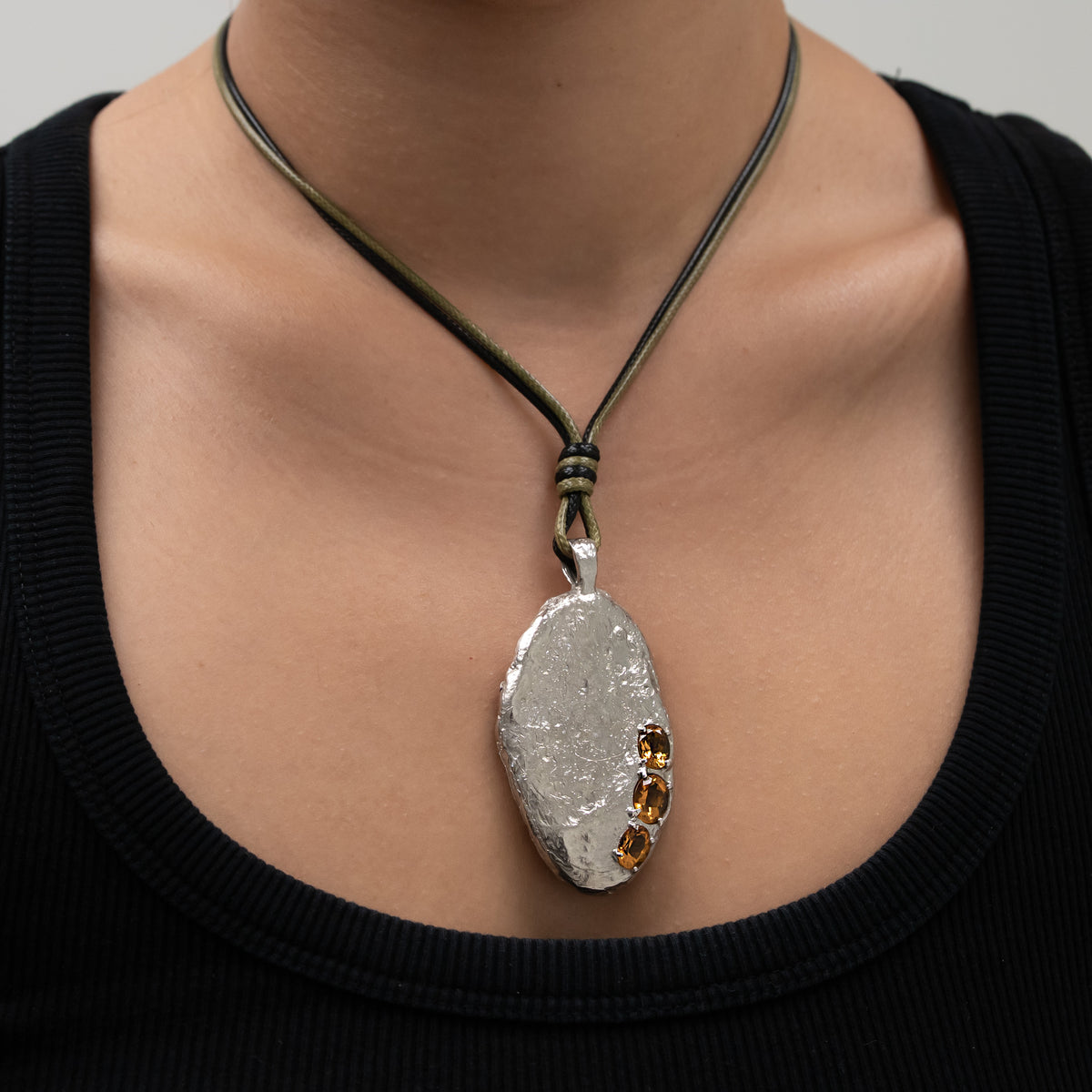Organic Pendant with Citrine