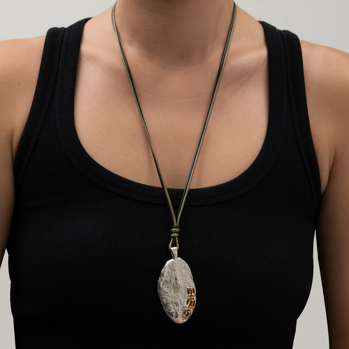 Organic Pendant with Citrine