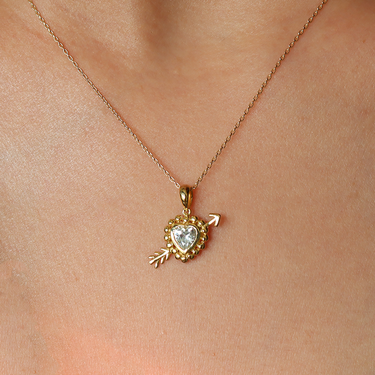 Bubble Heart Topaz Necklace