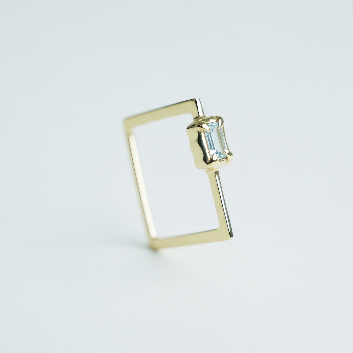 Aquamarine Square Ring