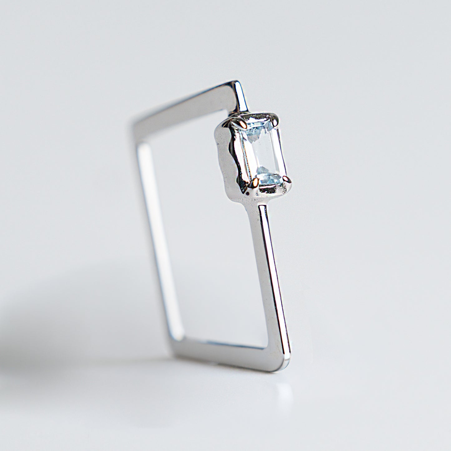 Aquamarine Square Ring