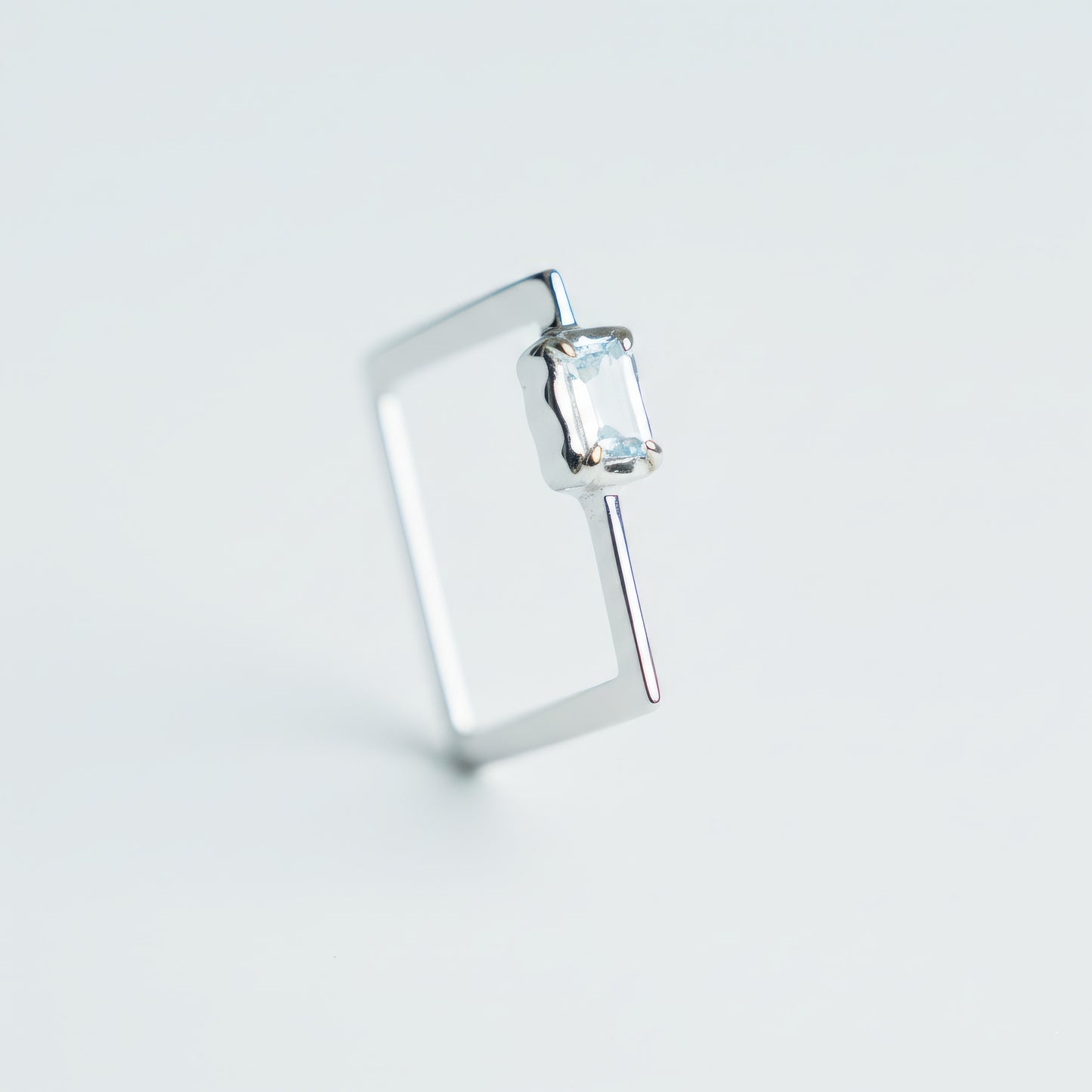 Aquamarine Square Ring