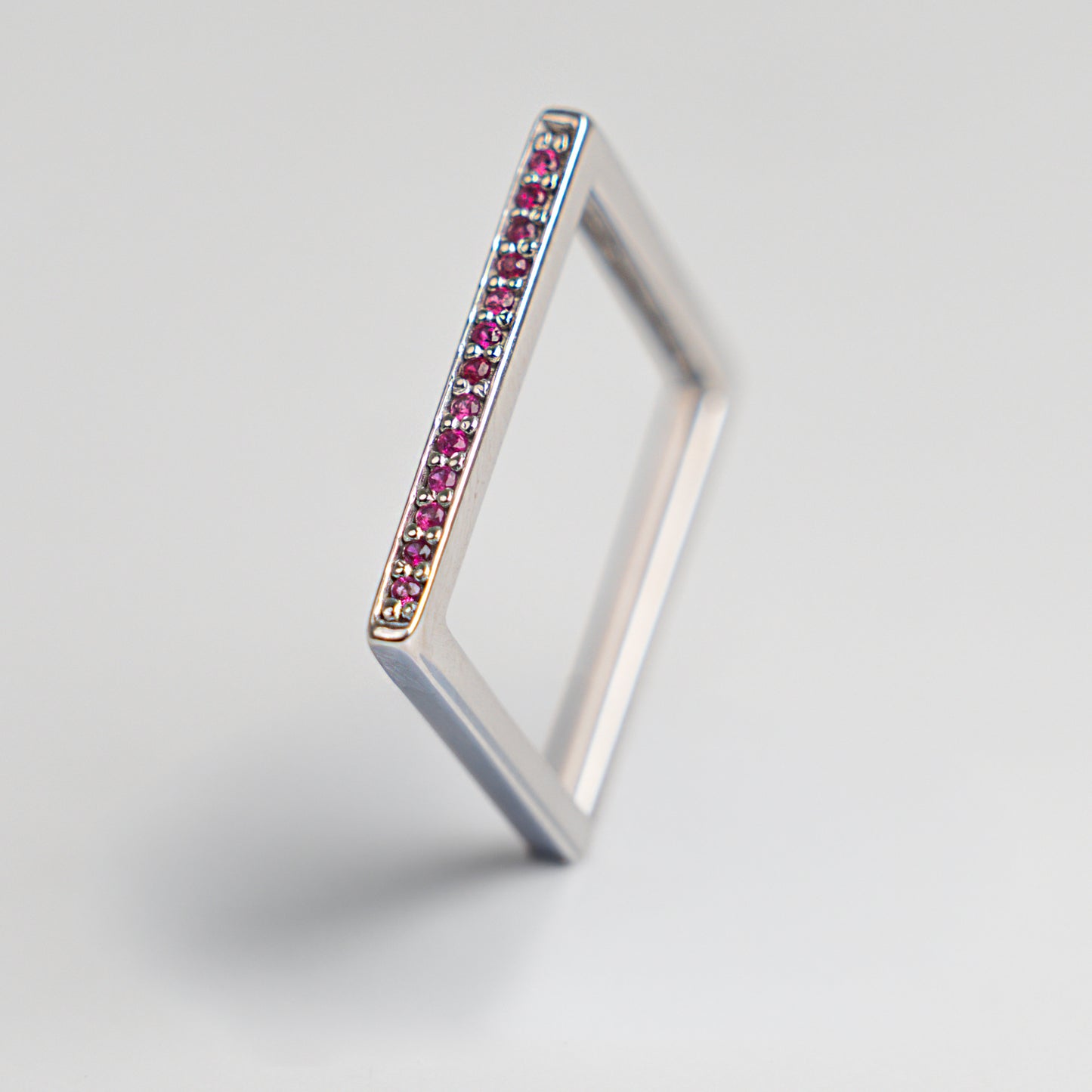 Pink Sapphire Square Ring