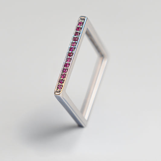 Pink Sapphire Square Ring