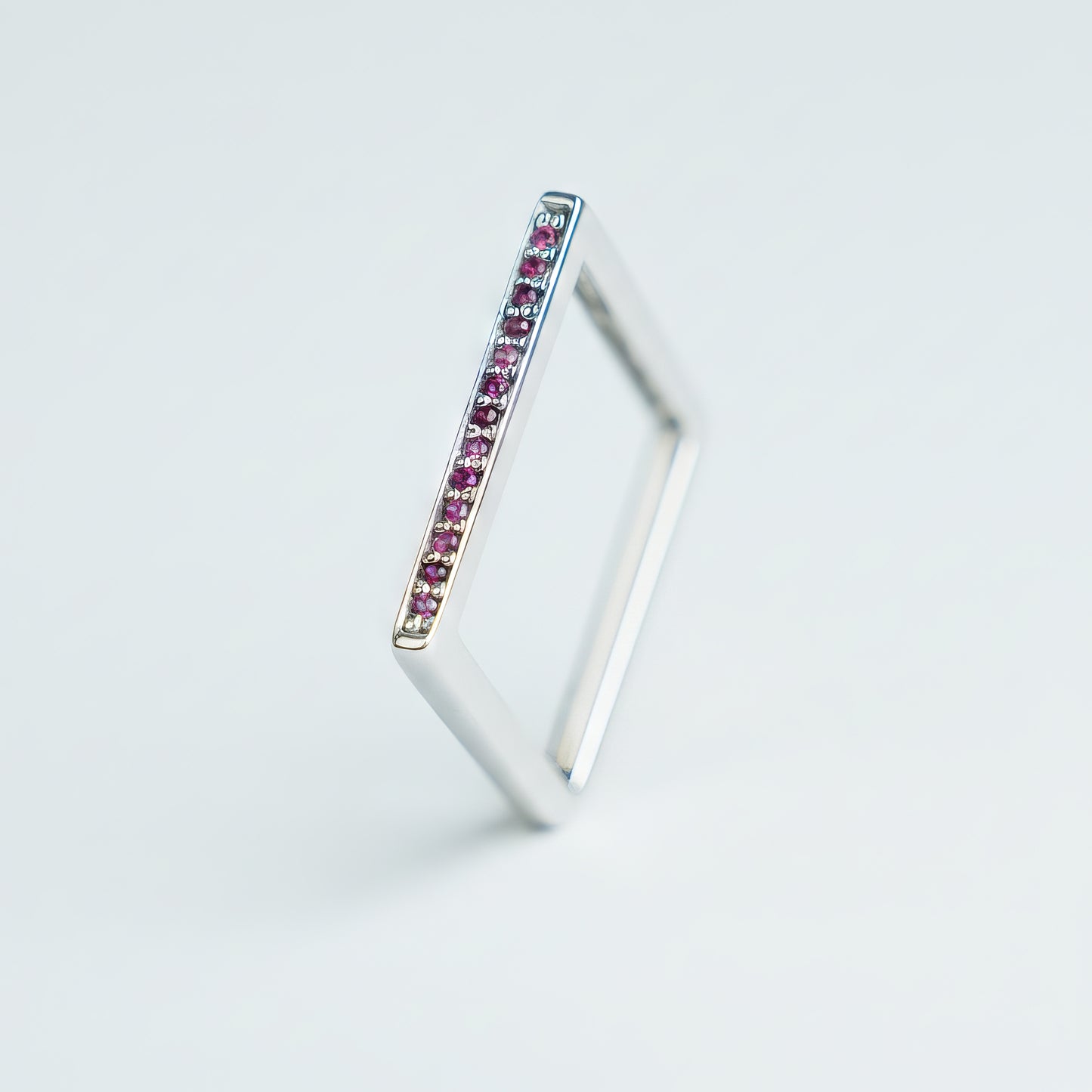 Pink Sapphire Square Ring