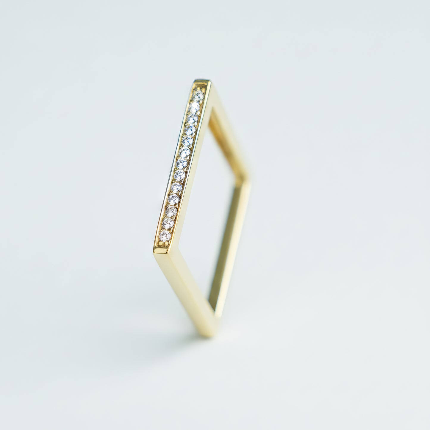 White Diamond Square Ring