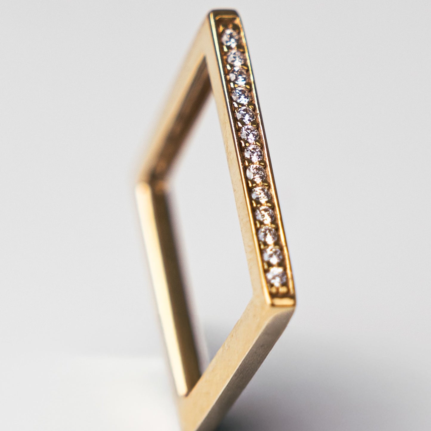 White Diamond Square Ring
