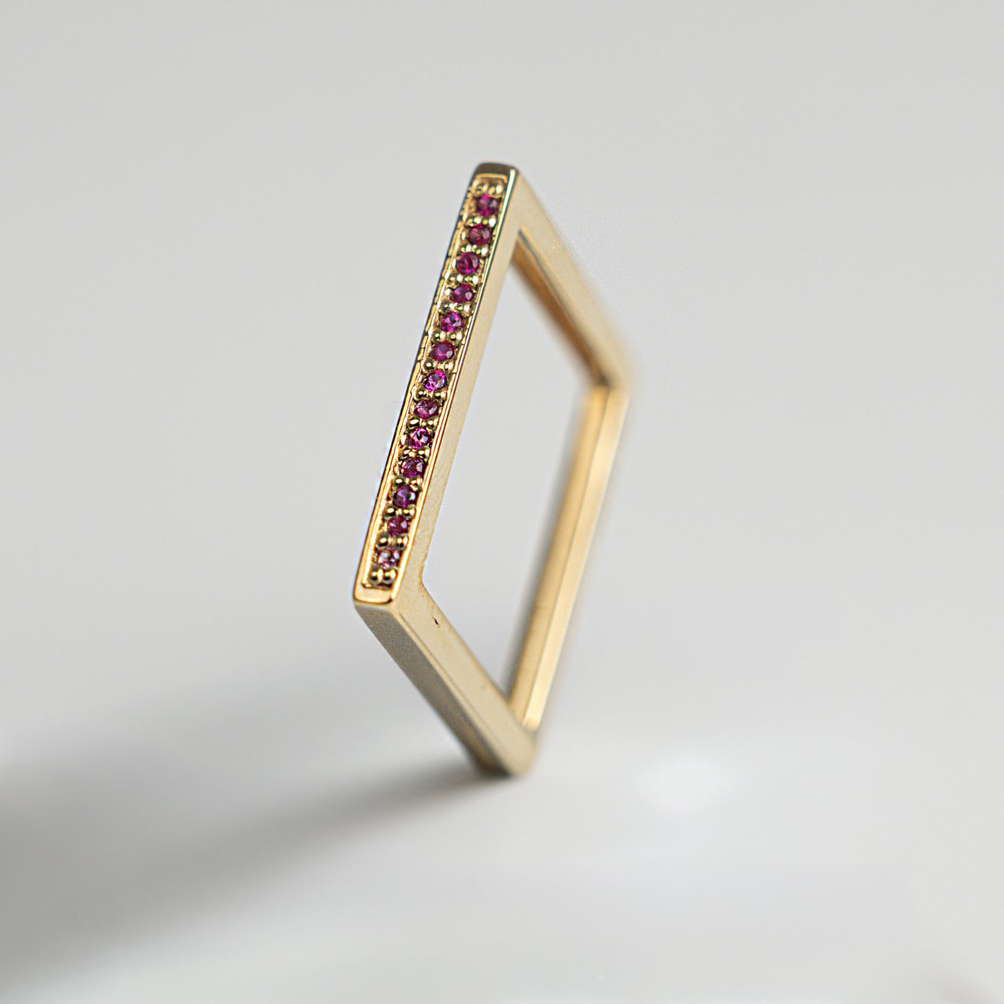 Pink Sapphire Square Ring