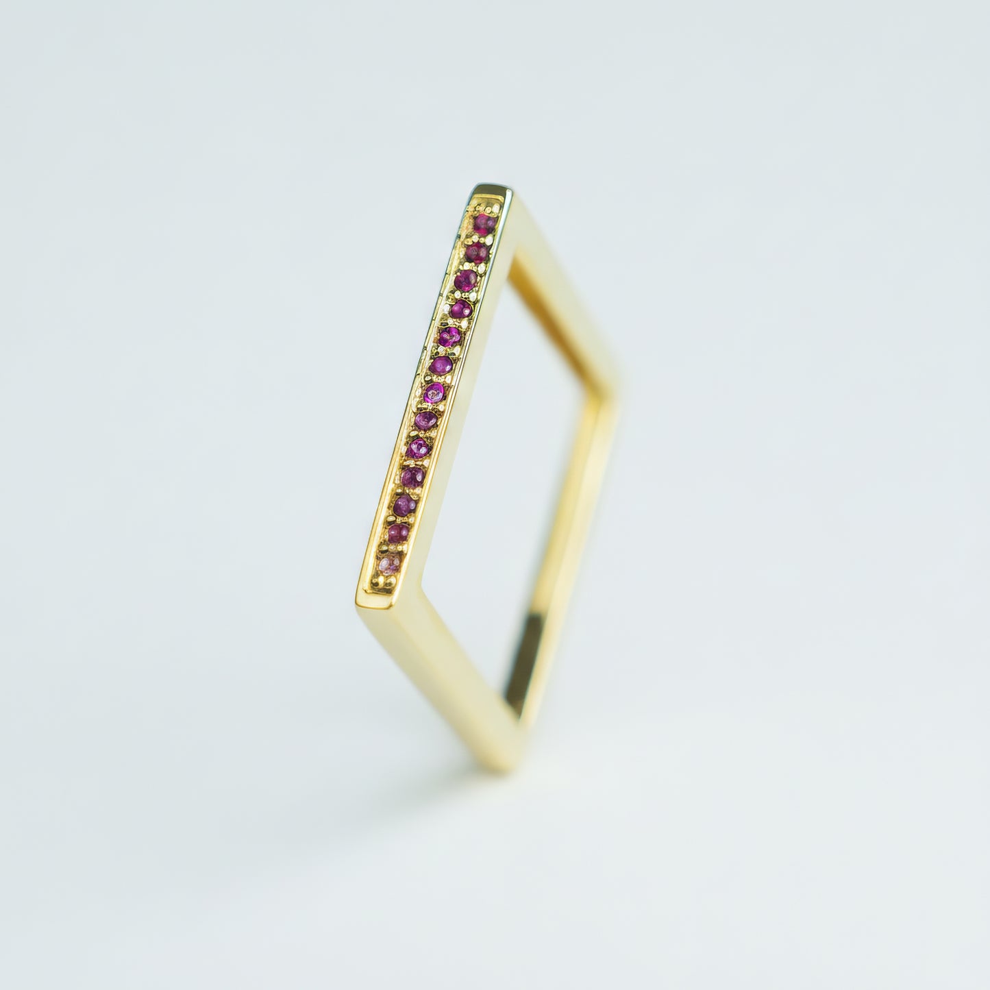 Pink Sapphire Square Ring