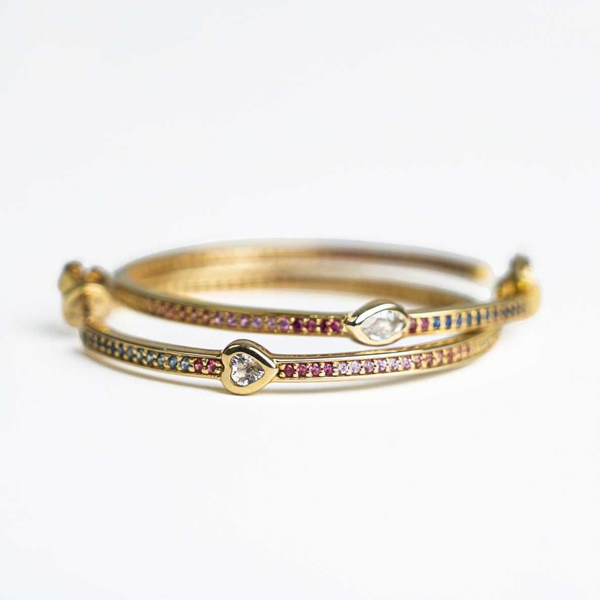 Rainbow Sapphire Hoops