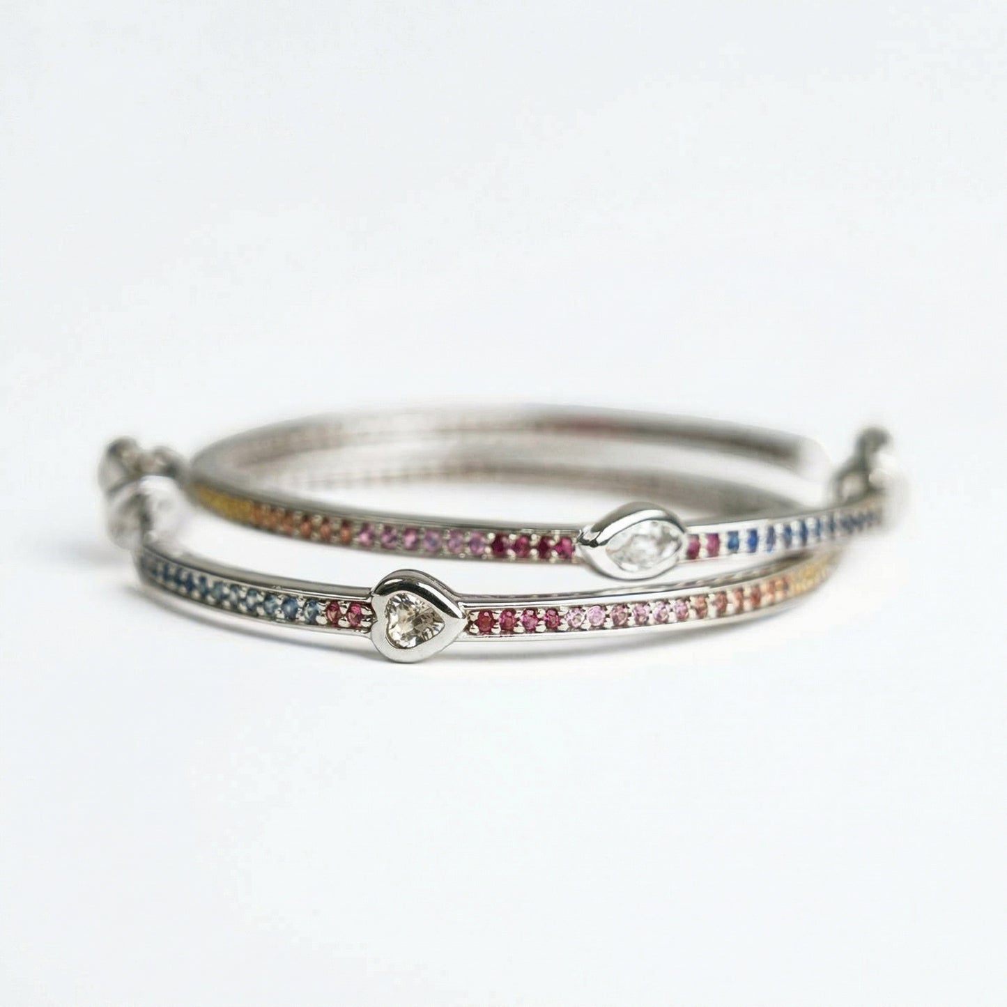 Rainbow Sapphire Hoops