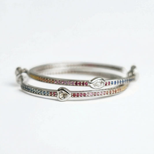 Rainbow Sapphire Hoops