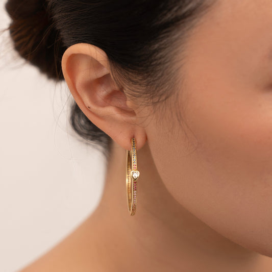 Rainbow Sapphire Hoops