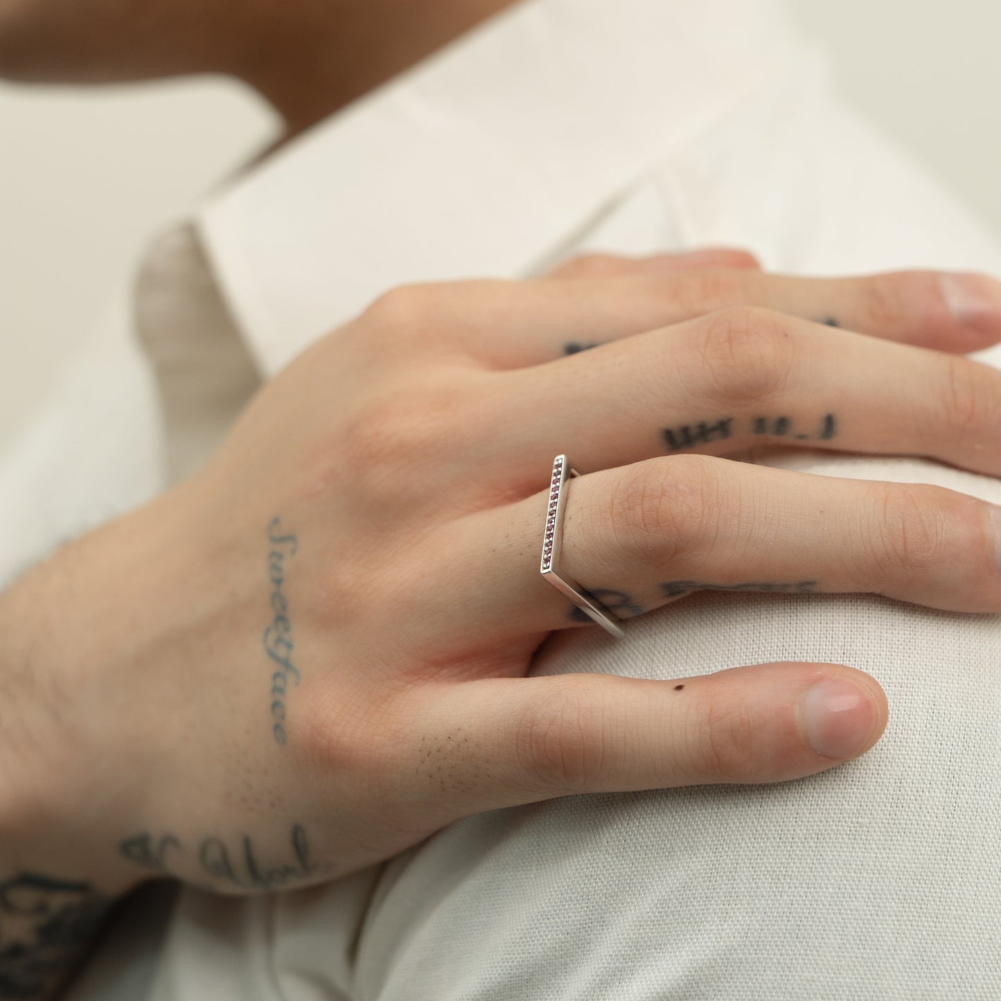 Pink Sapphire Square Ring
